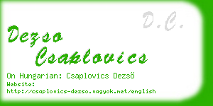 dezso csaplovics business card